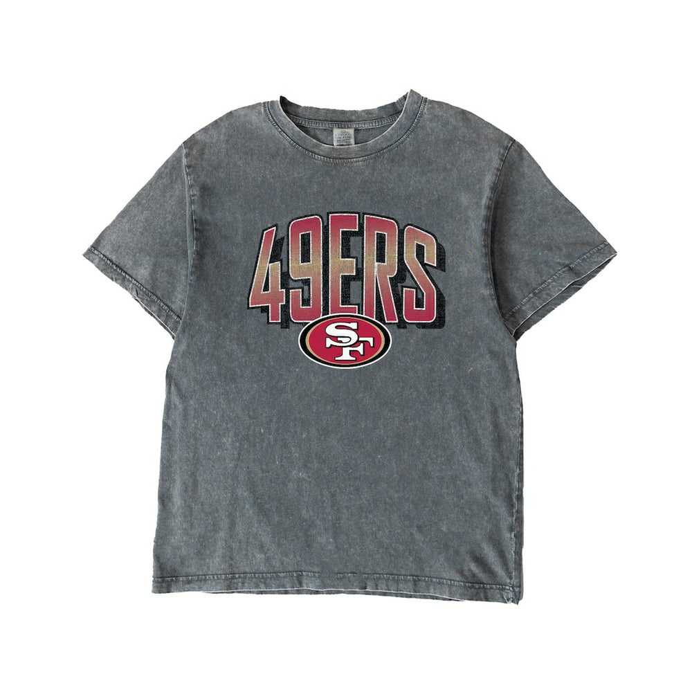 San Francisco 49ers Gameday Couture Women's Peak Performance Oversized Snow Wash T-Shirt Gray