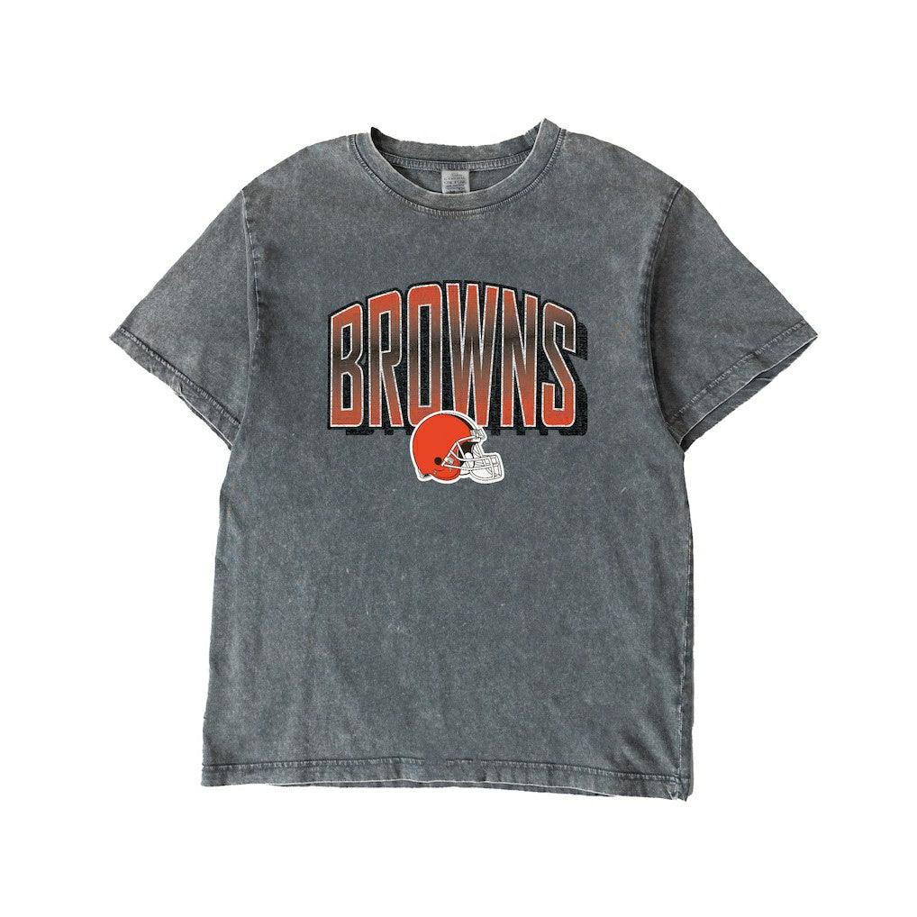 Cleveland Browns Gameday Couture Women's Peak Performance Oversized Snow Wash T-Shirt Gray