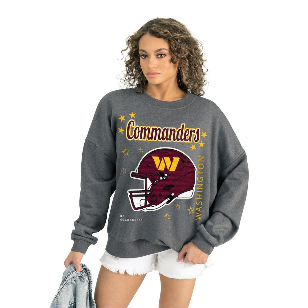 Washington Commanders Gameday Couture Women's Ready to Rumble Premium Fleece Pullover Sweatshirt Gray