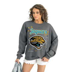 Jacksonville Jaguars Gameday Couture Women's Ready to Rumble Premium Fleece Pullover Sweatshirt Gray