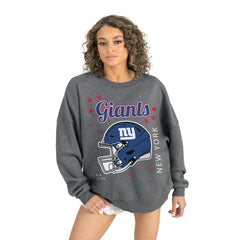 New York Giants Gameday Couture Women's Ready to Rumble Premium Fleece Pullover Sweatshirt Gray