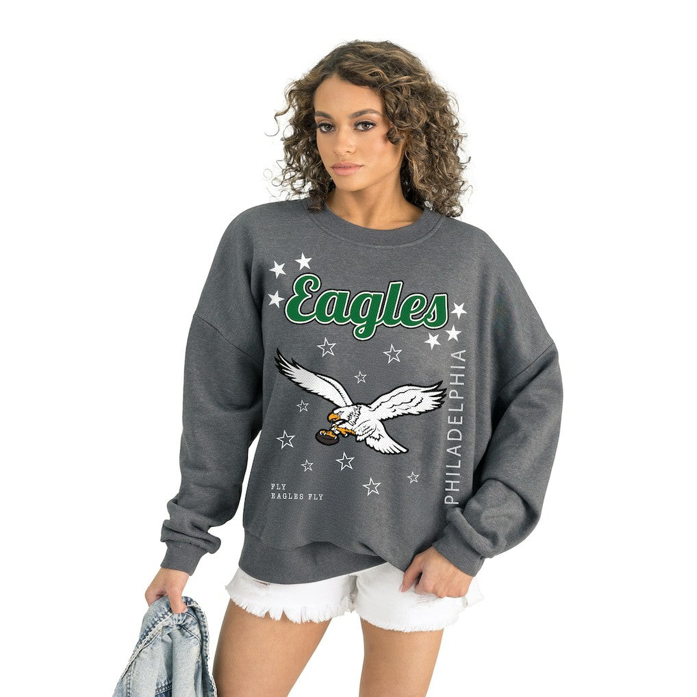Philadelphia Eagles Gameday Couture Women's Ready to Rumble Premium Fleece Pullover Sweatshirt Gray