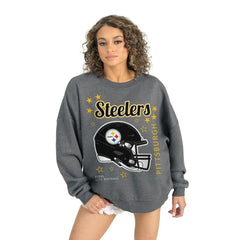 Pittsburgh Steelers Gameday Couture Women's Ready to Rumble Premium Fleece Pullover Sweatshirt Gray