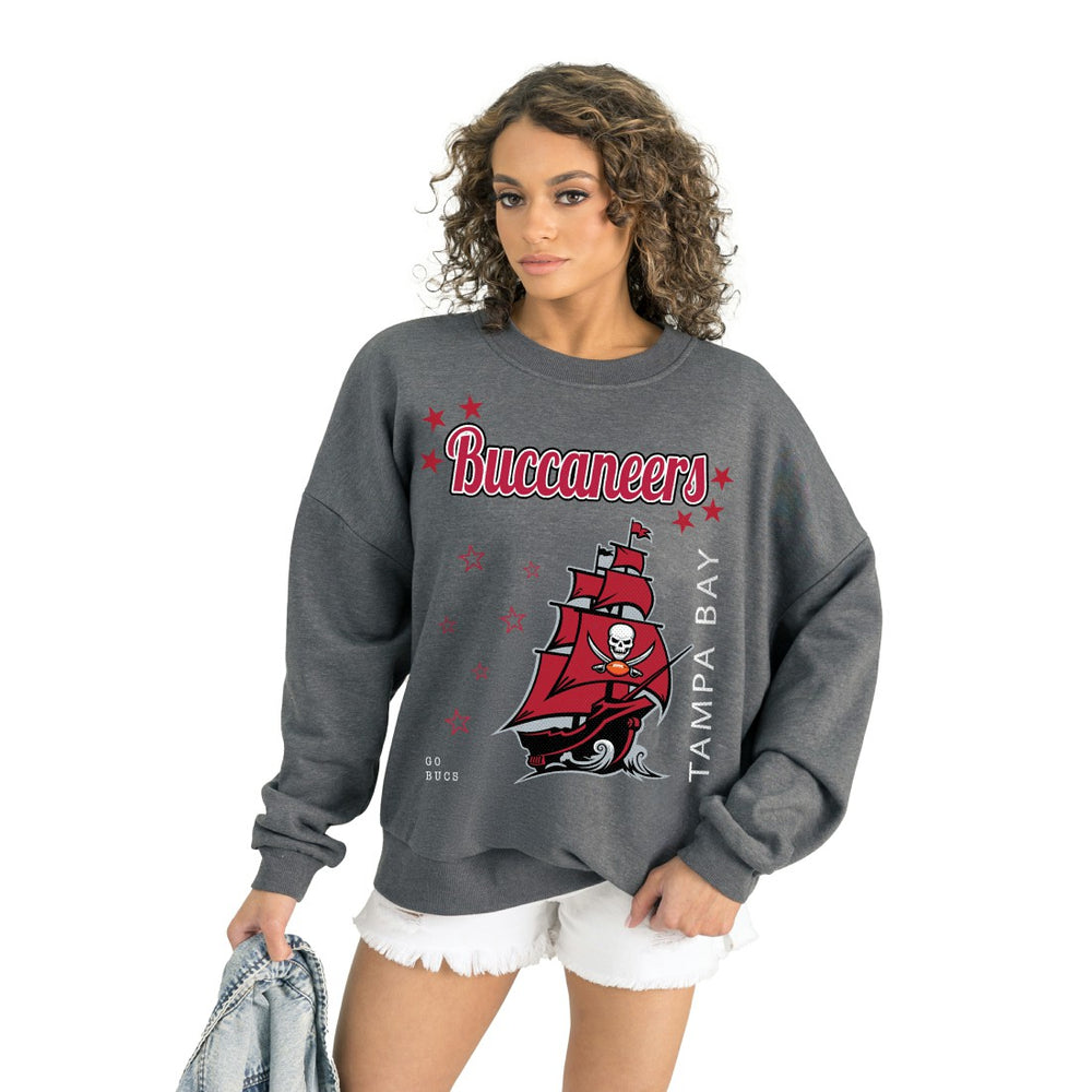 Tampa Bay Buccaneers Gameday Couture Women's Ready to Rumble Premium Fleece Pullover Sweatshirt Gray