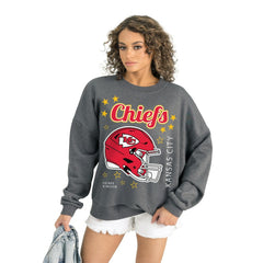 Kansas City Chiefs Gameday Couture Women's Ready to Rumble Premium Fleece Pullover Sweatshirt Gray