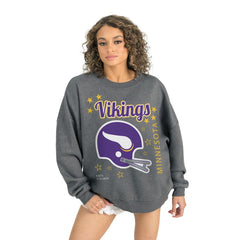Minnesota Vikings Gameday Couture Women's Ready to Rumble Premium Fleece Pullover Sweatshirt Gray