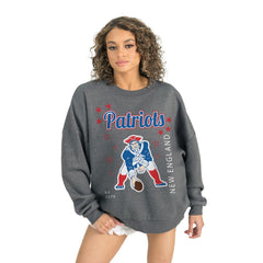 New England Patriots Gameday Couture Women's Ready to Rumble Premium Fleece Pullover Sweatshirt Gray