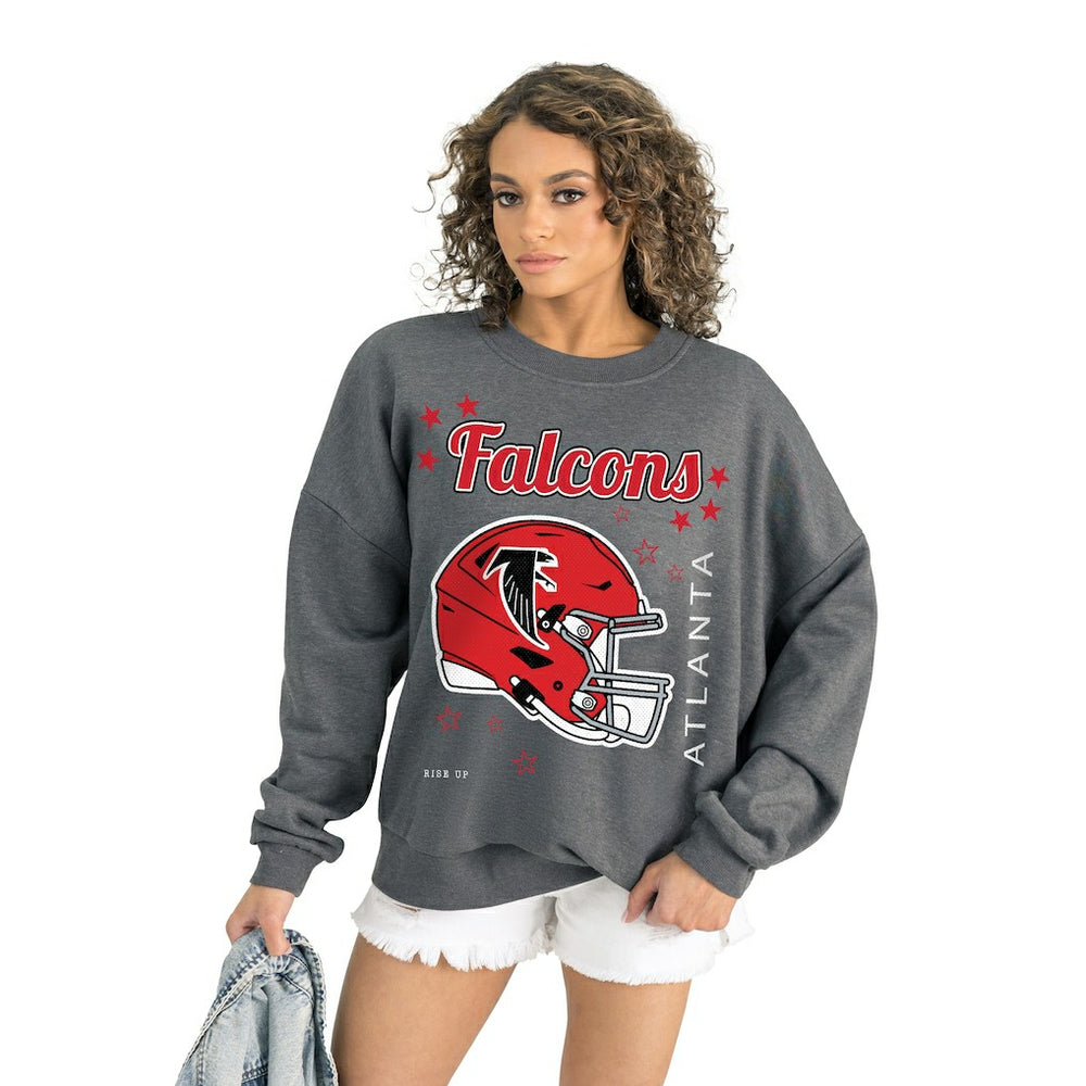 Atlanta Falcons Gameday Couture Women's Ready to Rumble Premium Fleece Pullover Sweatshirt Gray