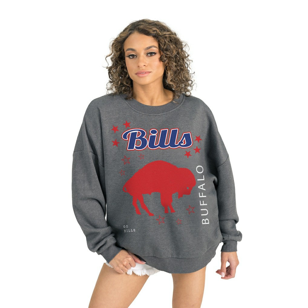 Buffalo Bills Gameday Couture Women's Ready to Rumble Premium Fleece Pullover Sweatshirt Gray