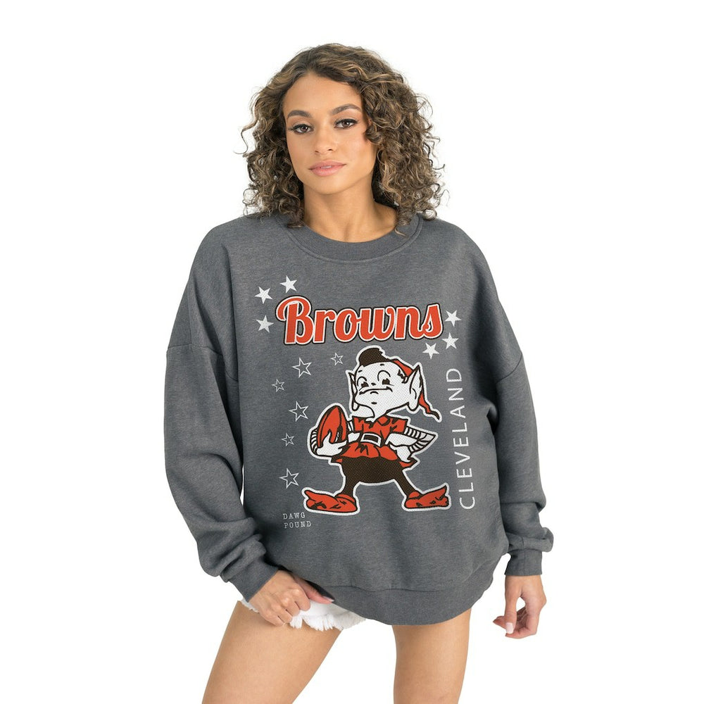 Cleveland Browns Gameday Couture Women's Ready to Rumble Premium Fleece Pullover Sweatshirt Gray