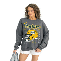 Green Bay Packers Gameday Couture Women's Ready to Rumble Premium Fleece Pullover Sweatshirt Gray