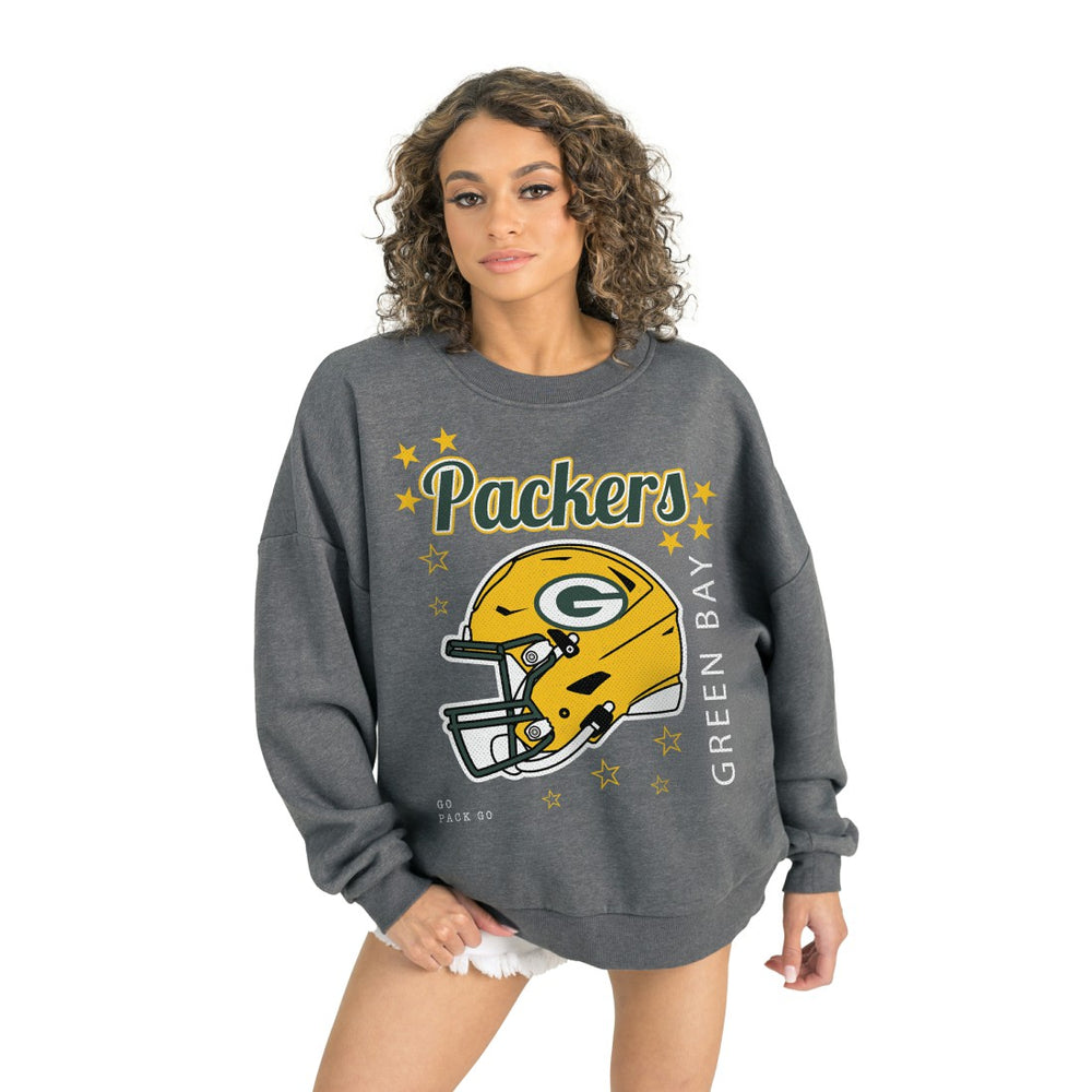 Green Bay Packers Gameday Couture Women's Ready to Rumble Premium Fleece Pullover Sweatshirt Gray