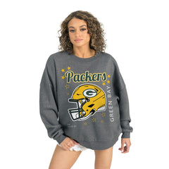 Green Bay Packers Gameday Couture Women's Ready to Rumble Premium Fleece Pullover Sweatshirt Gray