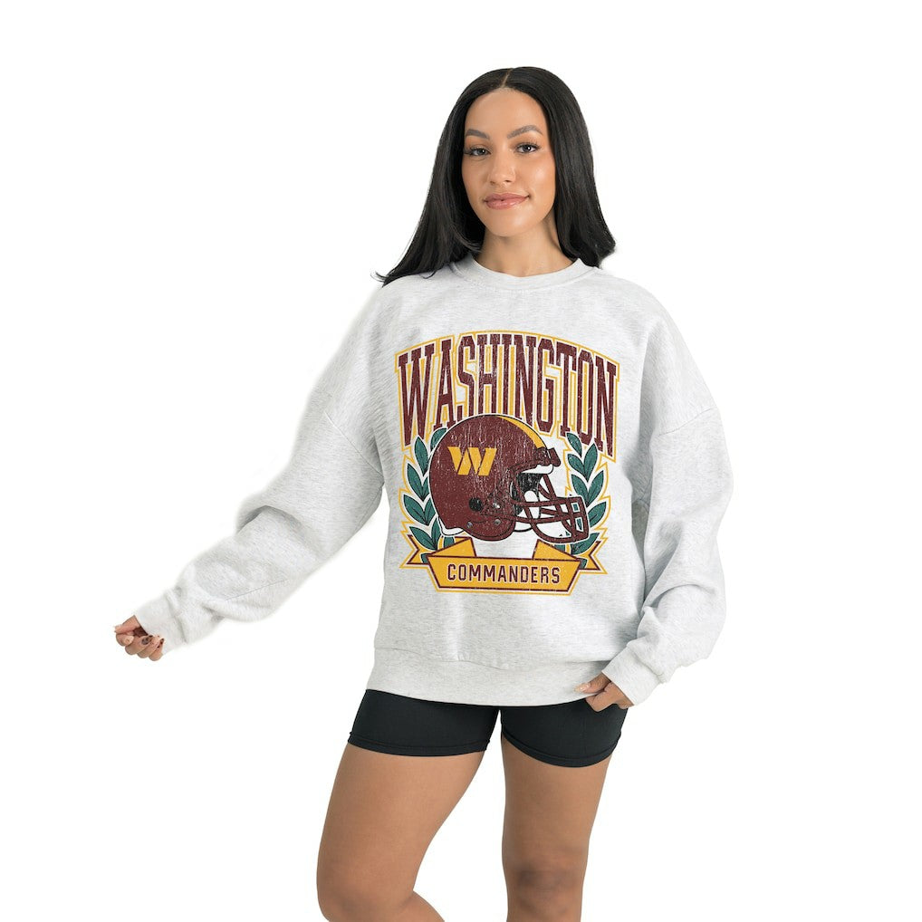 Washington Commanders Gameday Couture Women's Heritage Premium Fleece Pullover Sweatshirt Gray