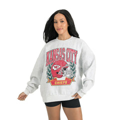 Kansas City Chiefs Gameday Couture Women's Heritage Premium Fleece Pullover Sweatshirt Gray