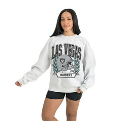 Las Vegas Raiders Gameday Couture Women's Heritage Premium Fleece Pullover Sweatshirt Gray