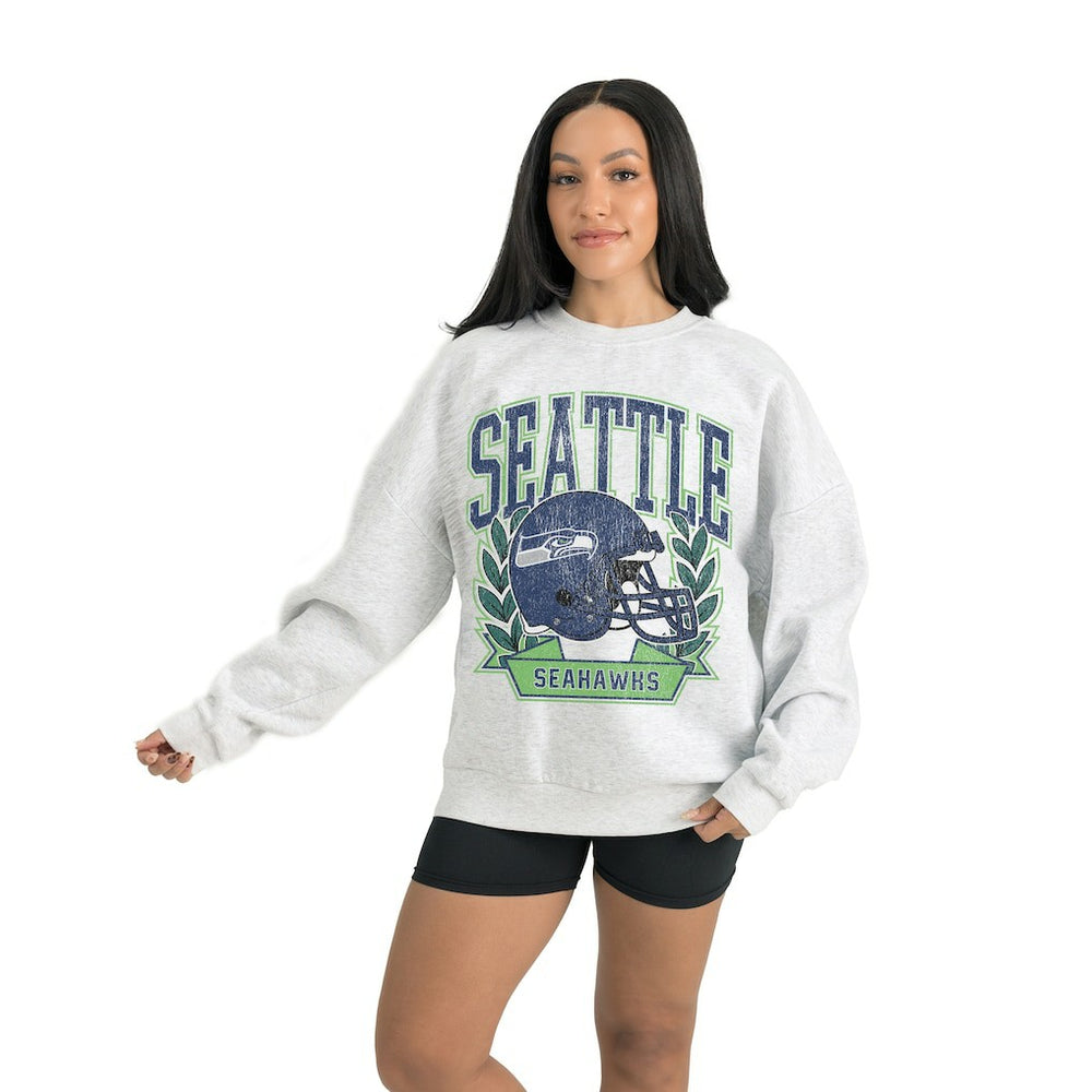 Seattle Seahawks Gameday Couture Women's Heritage Premium Fleece Pullover Sweatshirt Gray