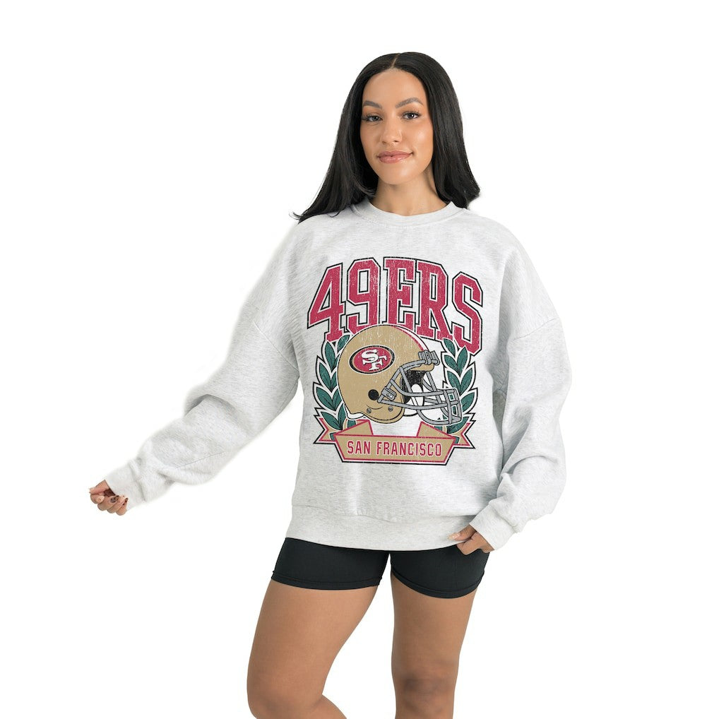 San Francisco 49ers Gameday Couture Women's Heritage Premium Fleece Pullover Sweatshirt Gray