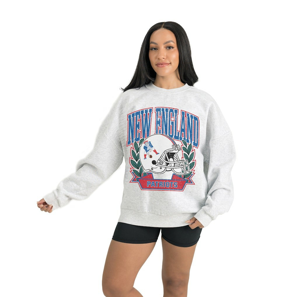 New England Patriots Gameday Couture Women's Heritage Premium Fleece Pullover Sweatshirt Gray