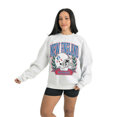 New England Patriots Gameday Couture Women's Heritage Premium Fleece Pullover Sweatshirt Gray