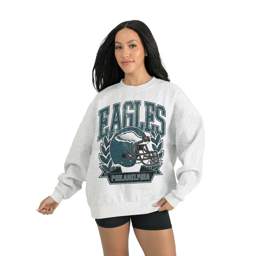 Philadelphia Eagles Gameday Couture Women's Heritage Premium Fleece Pullover Sweatshirt Gray
