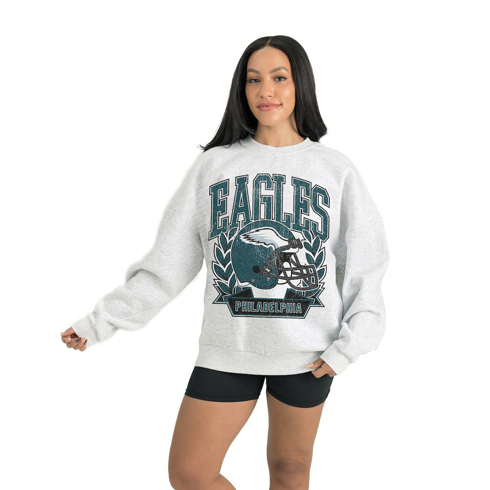 Philadelphia Eagles Gameday Couture Women's Heritage Premium Fleece Pullover Sweatshirt Gray