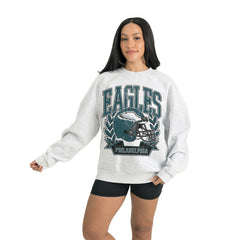 Philadelphia Eagles Gameday Couture Women's Heritage Premium Fleece Pullover Sweatshirt Gray