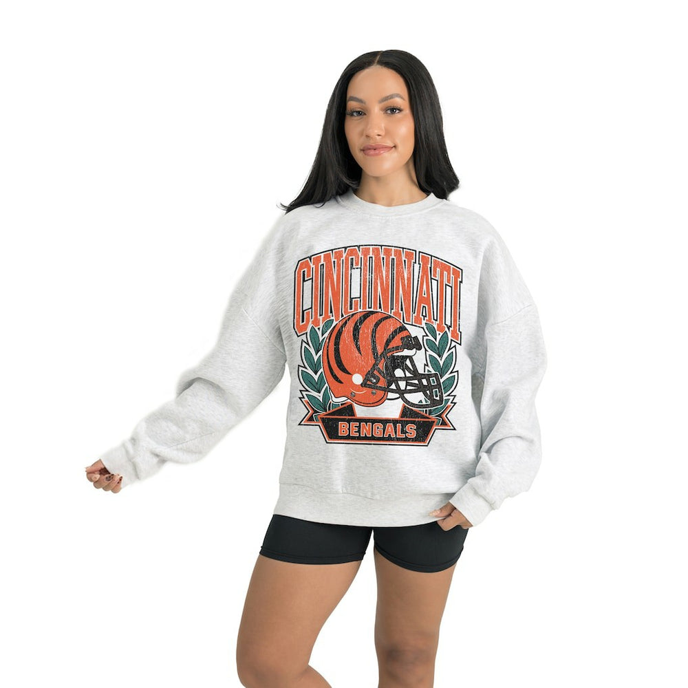 Cincinnati Bengals Gameday Couture Women's Heritage Premium Fleece Pullover Sweatshirt Gray