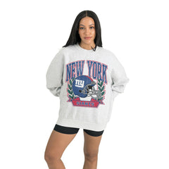New York Giants Gameday Couture Women's Heritage Premium Fleece Pullover Sweatshirt Gray