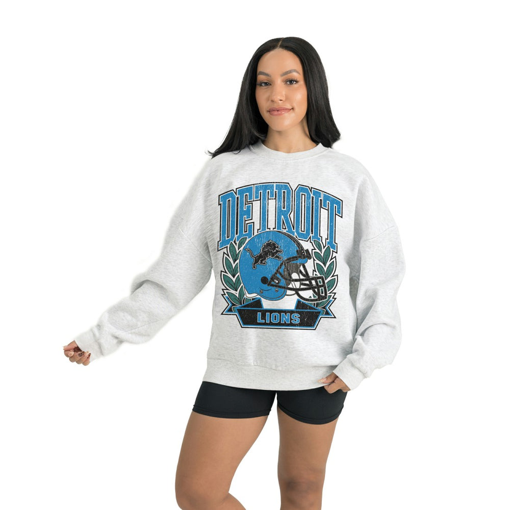 Detroit Lions Gameday Couture Women's Heritage Premium Fleece Pullover Sweatshirt Gray