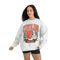 Cleveland Browns Gameday Couture Women's Heritage Premium Fleece Pullover Sweatshirt Gray