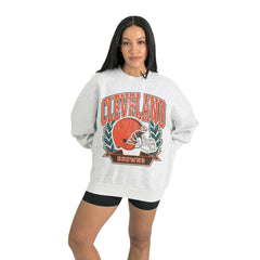 Cleveland Browns Gameday Couture Women's Heritage Premium Fleece Pullover Sweatshirt Gray