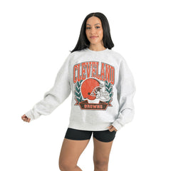 Cleveland Browns Gameday Couture Women's Heritage Premium Fleece Pullover Sweatshirt Gray