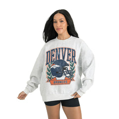 Denver Broncos Gameday Couture Women's Heritage Premium Fleece Pullover Sweatshirt Gray