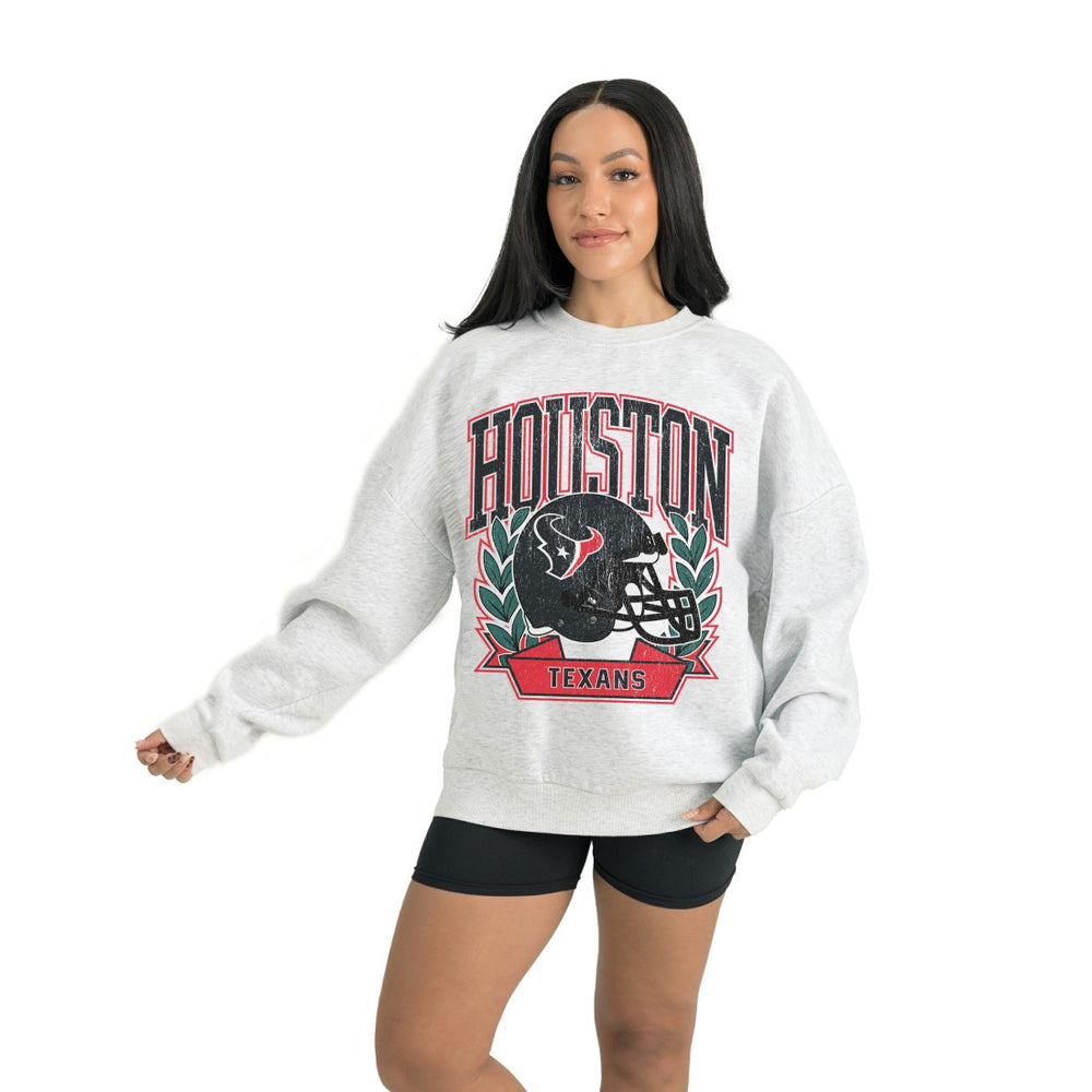 Houston Texans Gameday Couture Women's Heritage Premium Fleece Pullover Sweatshirt Gray