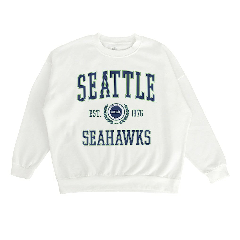 Seattle Seahawks Gameday Couture Women's Timeless Triumph Premium Fleece Pullover Sweatshirt White