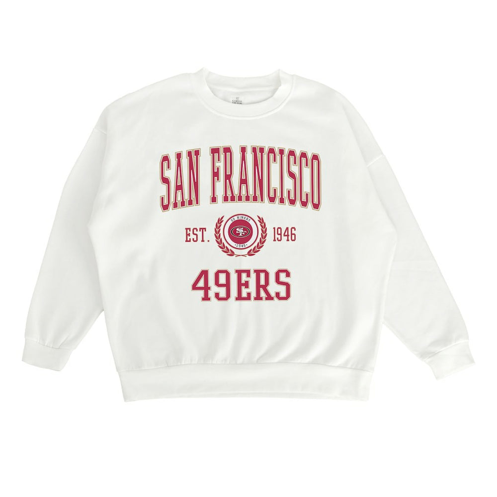San Francisco 49ers Gameday Couture Women's Timeless Triumph Premium Fleece Pullover Sweatshirt White