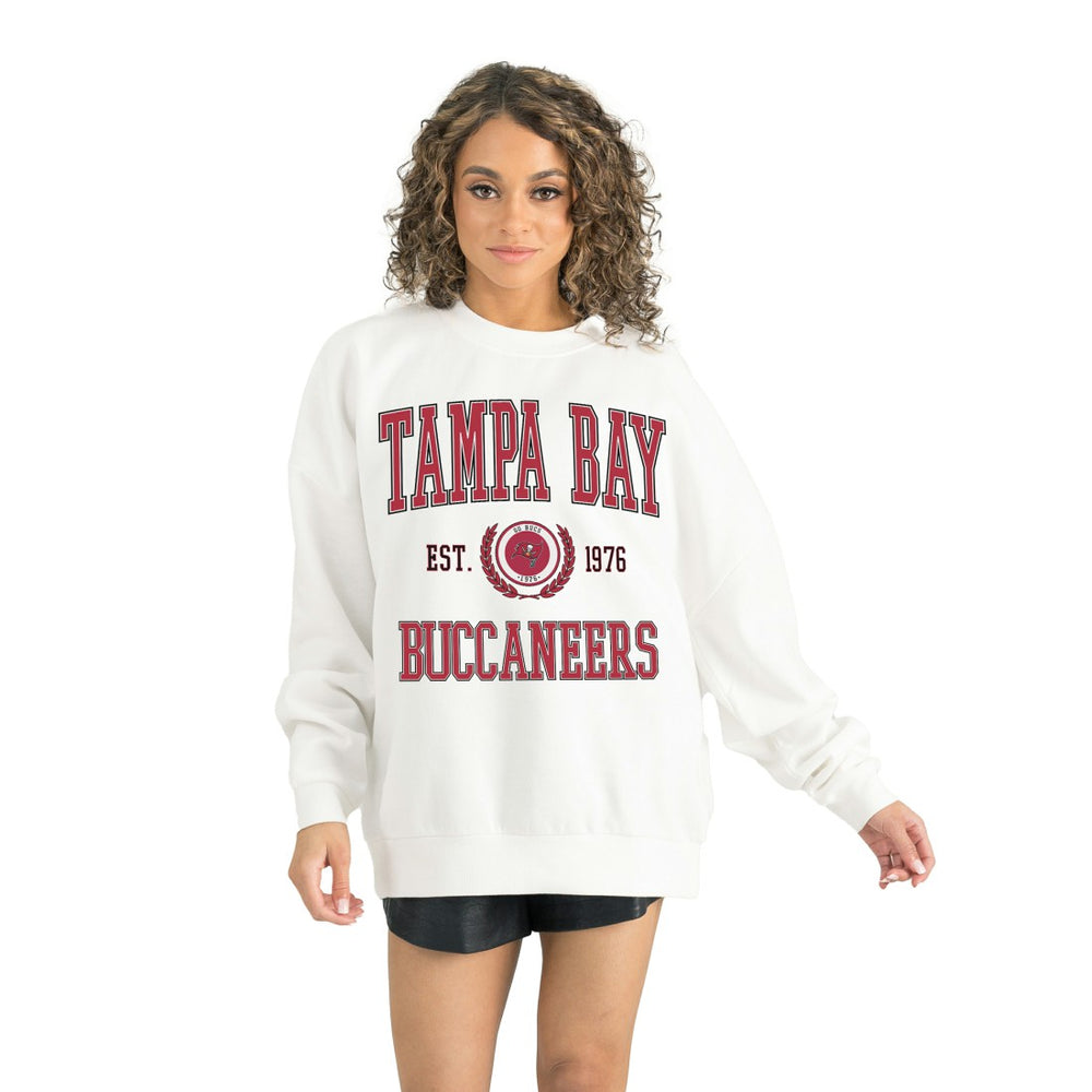 Tampa Bay Buccaneers Gameday Couture Women's Timeless Triumph Premium Fleece Pullover Sweatshirt White