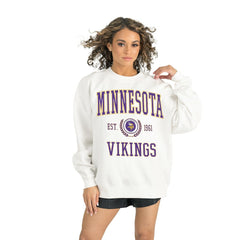 Minnesota Vikings Gameday Couture Women's Timeless Triumph Premium Fleece Pullover Sweatshirt White