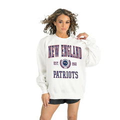 New England Patriots Gameday Couture Women's Timeless Triumph Premium Fleece Pullover Sweatshirt White