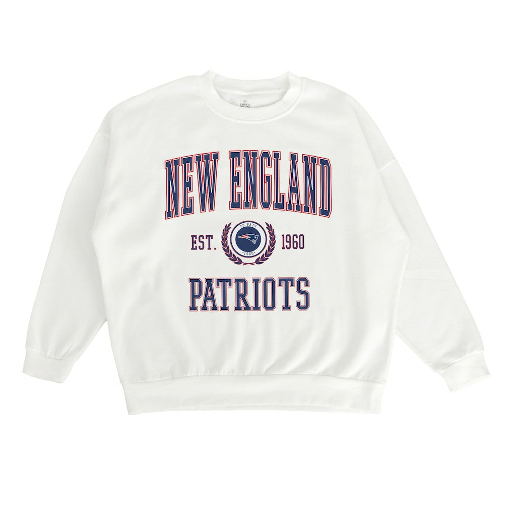 New England Patriots Gameday Couture Women's Timeless Triumph Premium Fleece Pullover Sweatshirt White