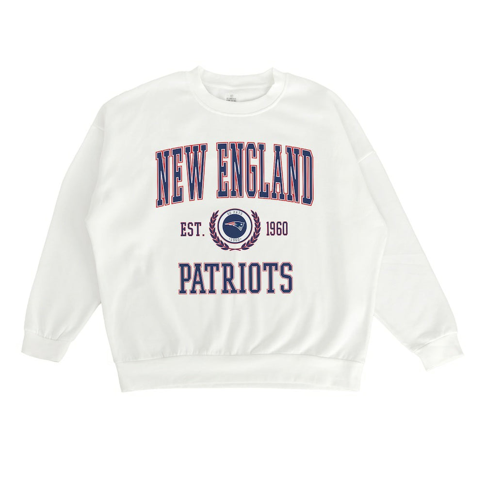 New England Patriots Gameday Couture Women's Timeless Triumph Premium Fleece Pullover Sweatshirt White