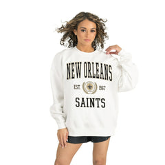 New Orleans Saints Gameday Couture Women's Timeless Triumph Premium Fleece Pullover Sweatshirt White