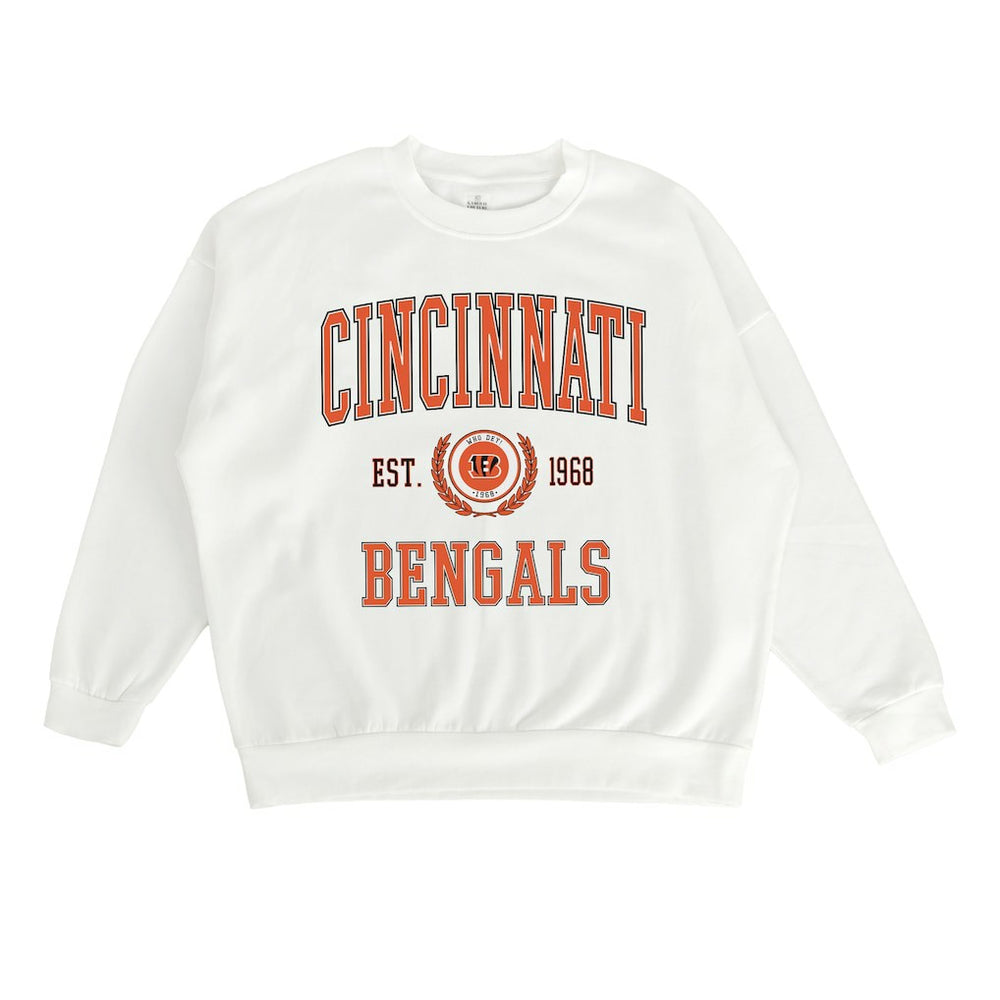 Cincinnati Bengals Gameday Couture Women's Timeless Triumph Premium Fleece Pullover Sweatshirt White