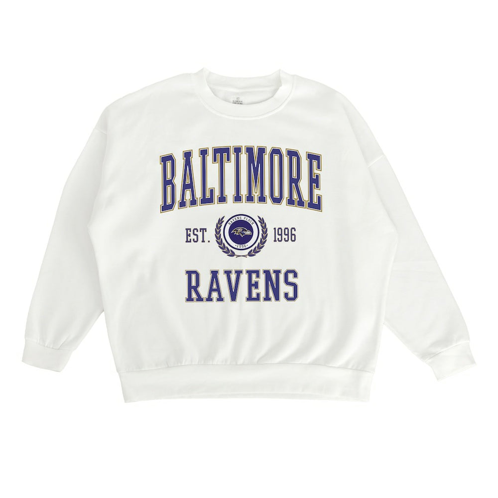 Baltimore Ravens Gameday Couture Women's Timeless Triumph Premium Fleece Pullover Sweatshirt White