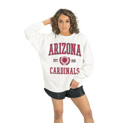 Arizona Cardinals Gameday Couture Women's Timeless Triumph Premium Fleece Pullover Sweatshirt White