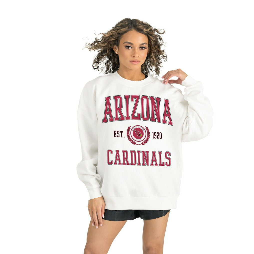 Arizona Cardinals Gameday Couture Women's Timeless Triumph Premium Fleece Pullover Sweatshirt White