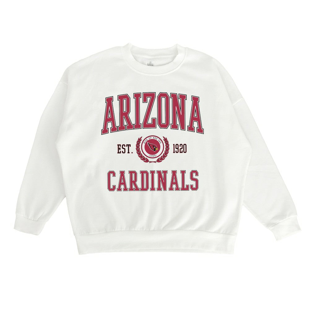 Arizona Cardinals Gameday Couture Women's Timeless Triumph Premium Fleece Pullover Sweatshirt White