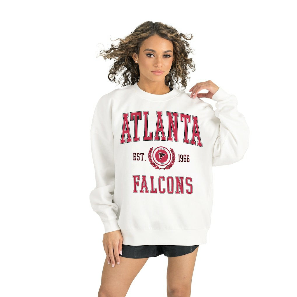 Atlanta Falcons Gameday Couture Women's Timeless Triumph Premium Fleece Pullover Sweatshirt White