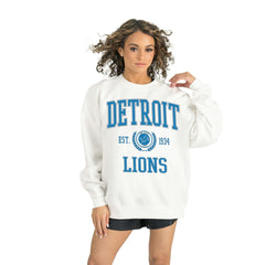 Detroit Lions Gameday Couture Women's Timeless Triumph Premium Fleece Pullover Sweatshirt White